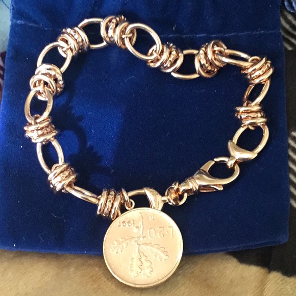 NWOT Toscana 18K Rose Gold Plated Italian 8” Bold Coin Bracelet - Picture 4 of 10